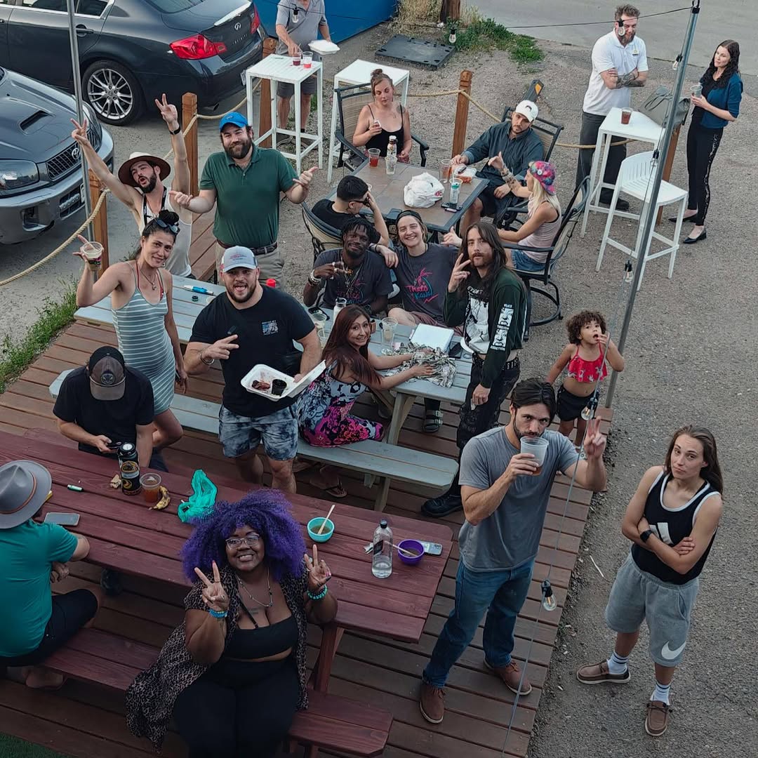 Customers relaxing on our back patio