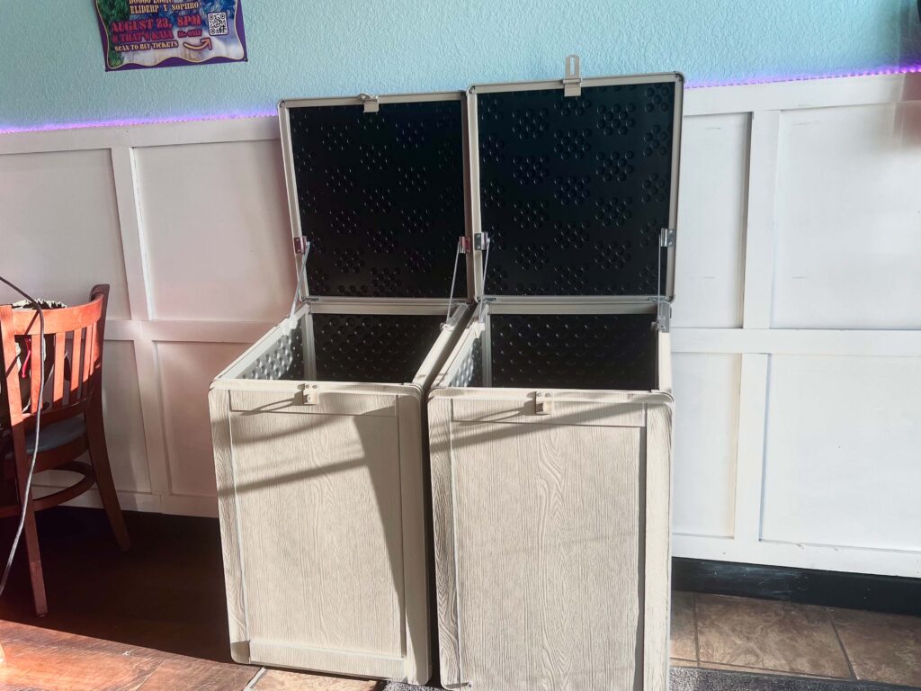 Our soon to be decorated donation boxes a part of our community support program