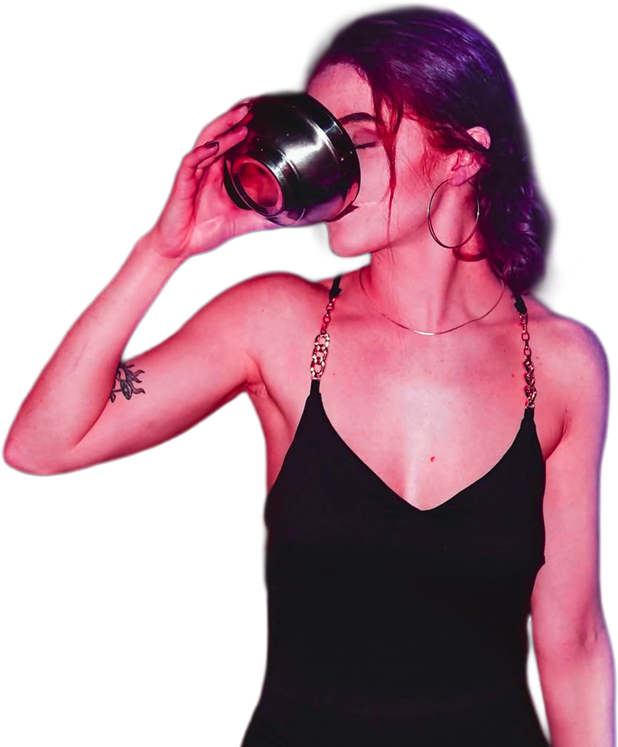 Image of customer drinking shell of Kava